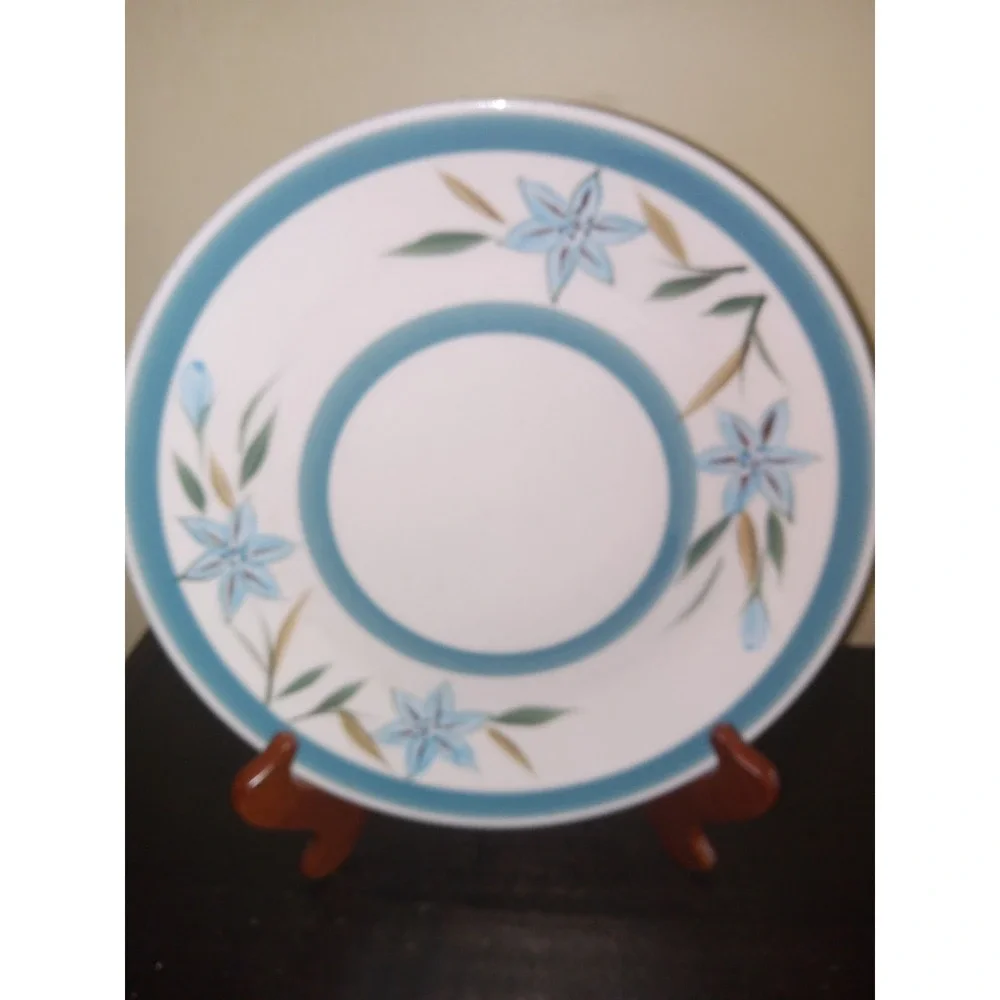 Vtg Colorstone Japan Balalaika 4203 Dinner Plate Blue Teal Floral 10.5